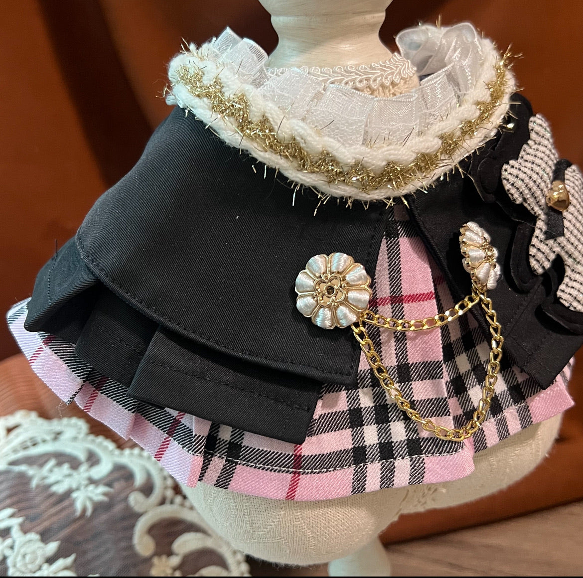 GDC0905 優雅粉紅格女款圍巾