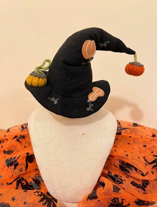(Pre-order)Forest Pumpkin Witch Tall Pet Hat - Black