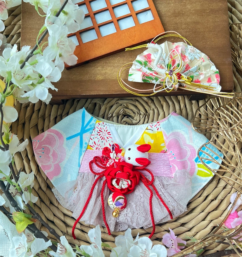 BlossomMoon Sheerveil Cape 櫻兔輕紗天藍和服圍巾