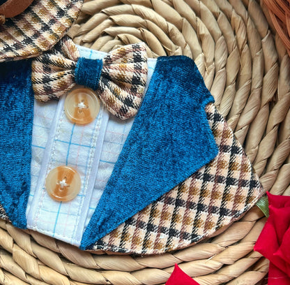 Vintage British Suit Scarf (Blue) 復古英倫西裝圍巾（藍色）