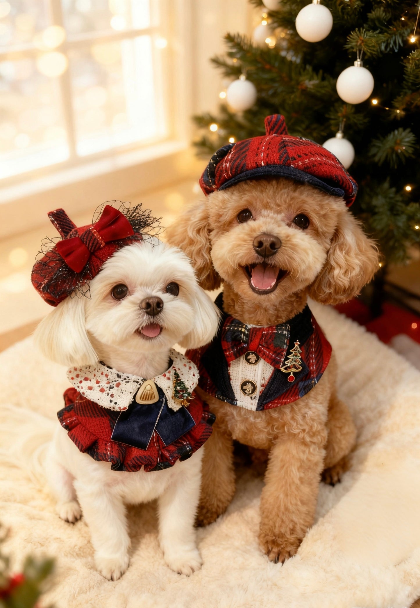 Classic Red Checkered Gentleman Suit Scarf 經典紅格紳士西裝圍巾