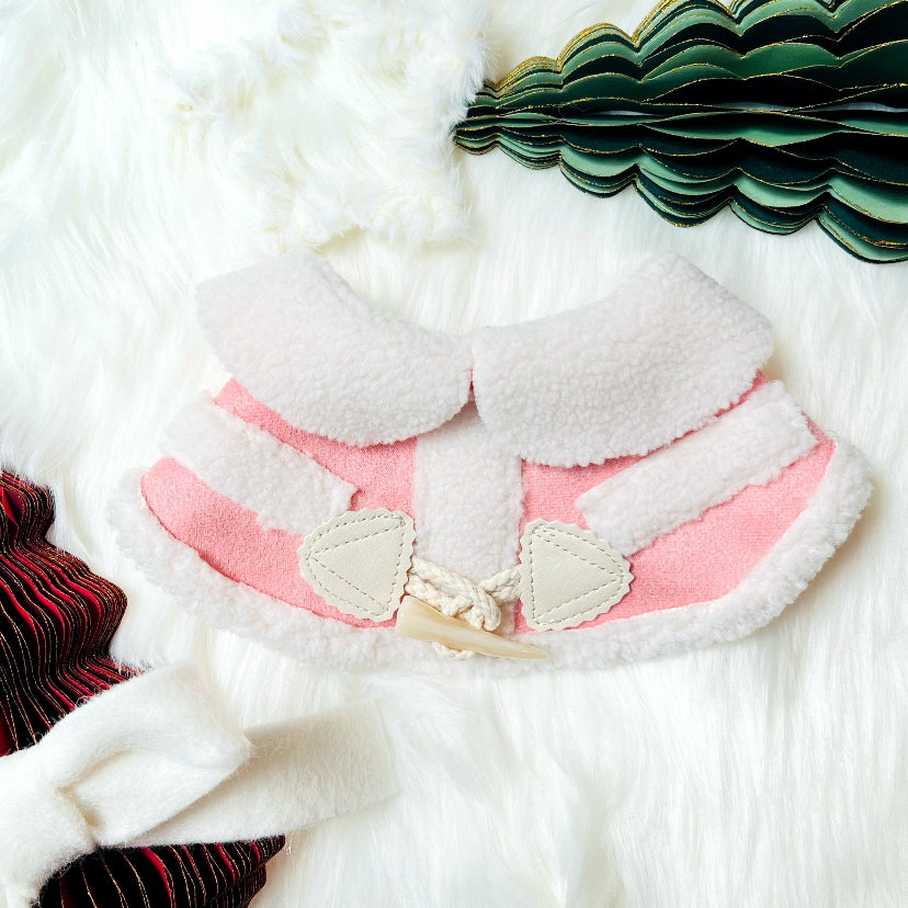 Korean Style Pink Fleece Cape 韓風粉紅毛絨圍巾