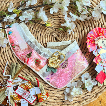 GDC0556 黃花和服領巾（淺粉紅色）