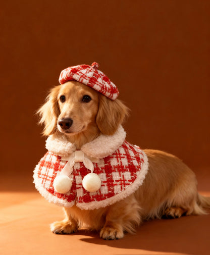 KAI0462 粗毛紅格畫家帽