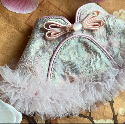 Chinese Light Yarn Bubble Cheongsam Scarf (Pink) 中式輕紗泡泡旗袍圍巾（粉紅色）