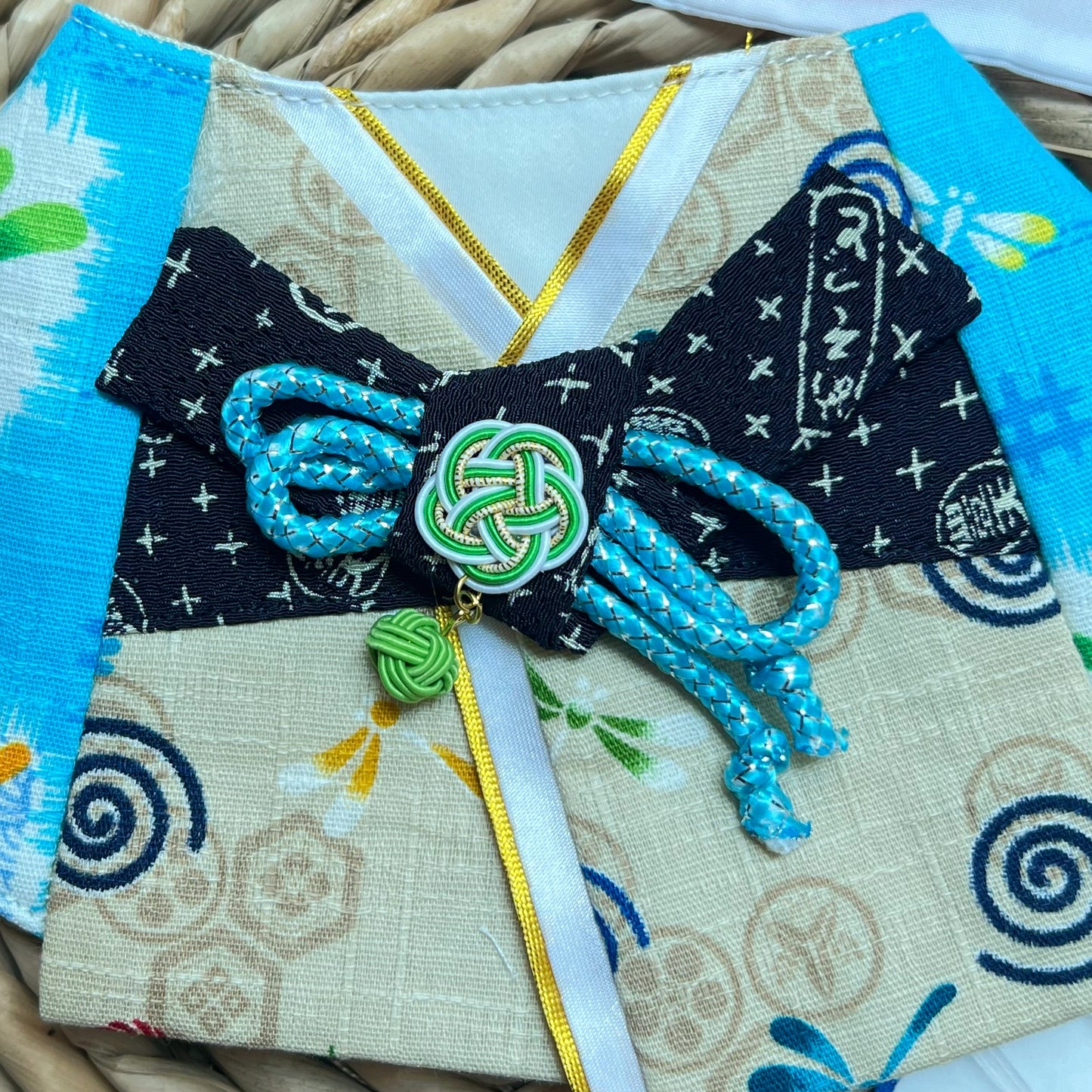 Dragonfly yukata with Mizuhiki scarf 夏日祭蜻蜓浴衣配水引結圍巾