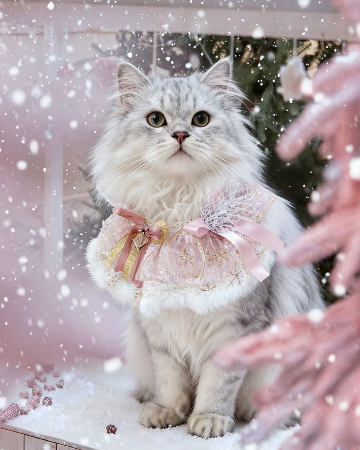 GDC1020 冰雪粉紅色圍巾