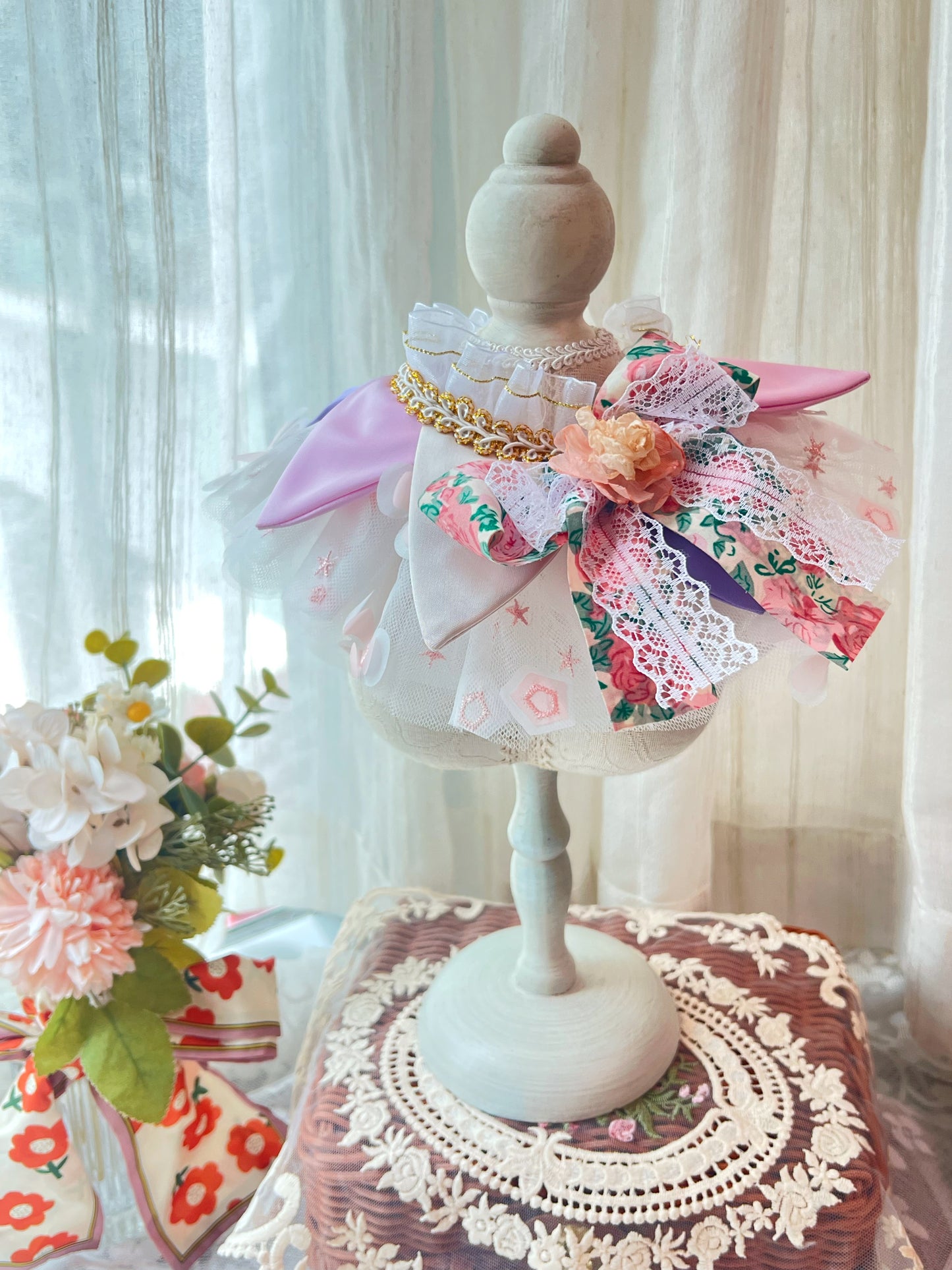 Pink FloraFairy SilkBow Cape 花仙紗蝶粉紅小仙子圍巾