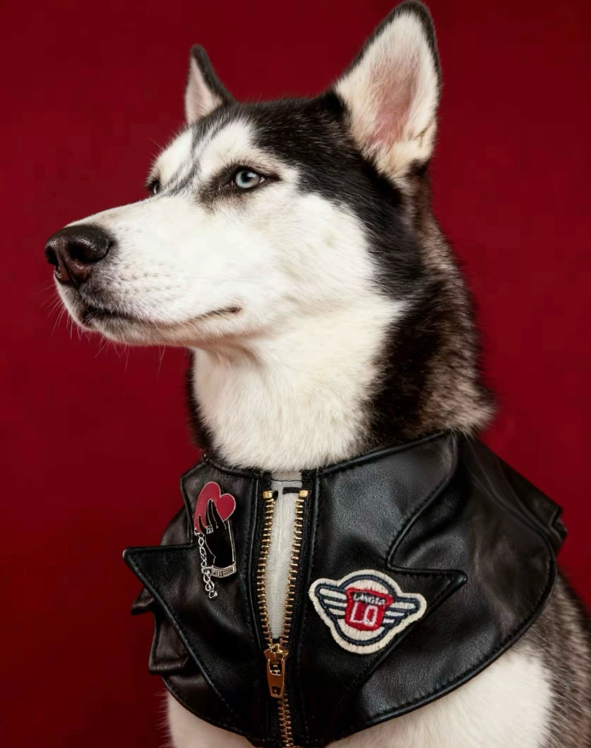 GDC0675 	Rock友皮褸圍巾（黑色）