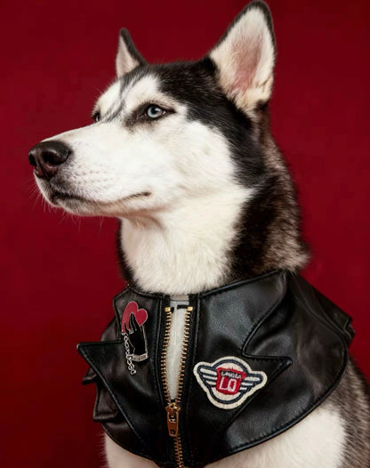 GDC0675 	Rock友皮褸圍巾（黑色）