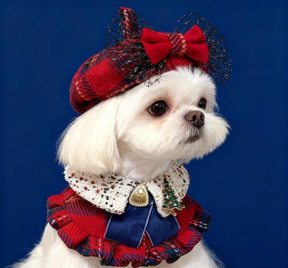 Classic Red Checkered Pleated Skirt Scarf 經典紅格百摺圍巾（女裝）