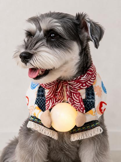 GutsDogCom Japanese Moon Embrace Pet Scarf – side view for dogs and cats
