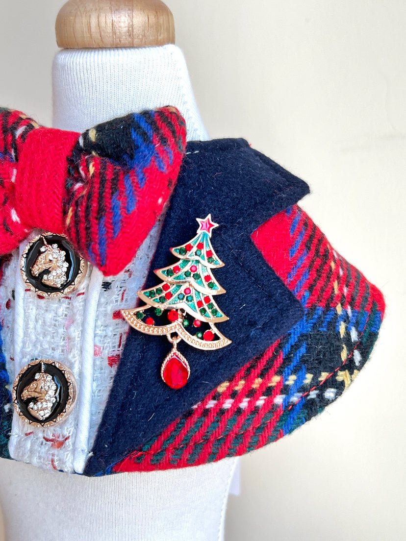 Classic Red Checkered Gentleman Suit Scarf 經典紅格紳士西裝圍巾