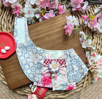 Japan Elegant Kimono with Cherry Blossom Scaft 日本優雅縐布紫櫻花圍巾