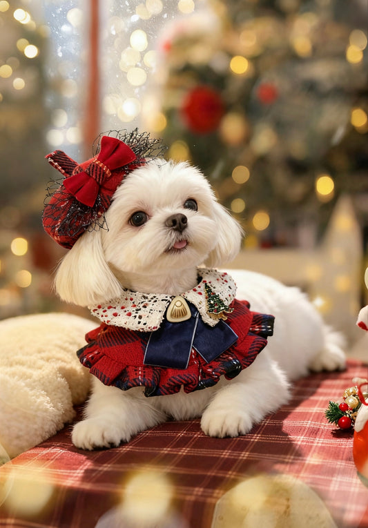 Classic Red Checkered Pleated Skirt Scarf 經典紅格百摺圍巾（女裝）