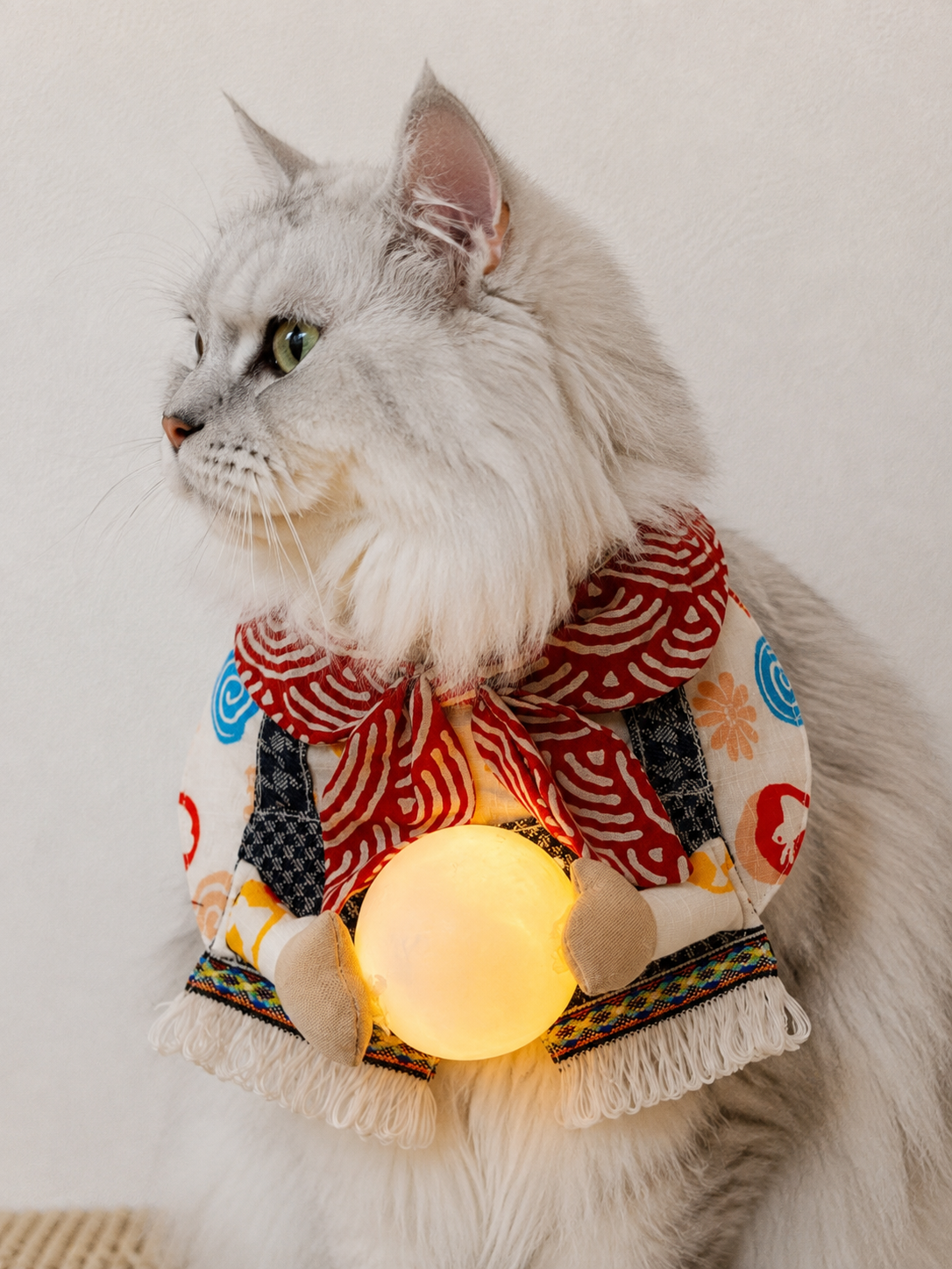 Japanese Moon Embrace Pet Scarf by GutsDogCom – pet bandana design detail