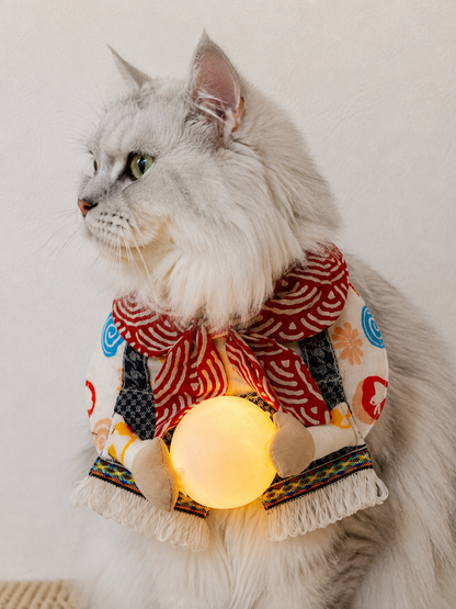 Japanese Moon Embrace Pet Scarf by GutsDogCom – pet bandana design detail