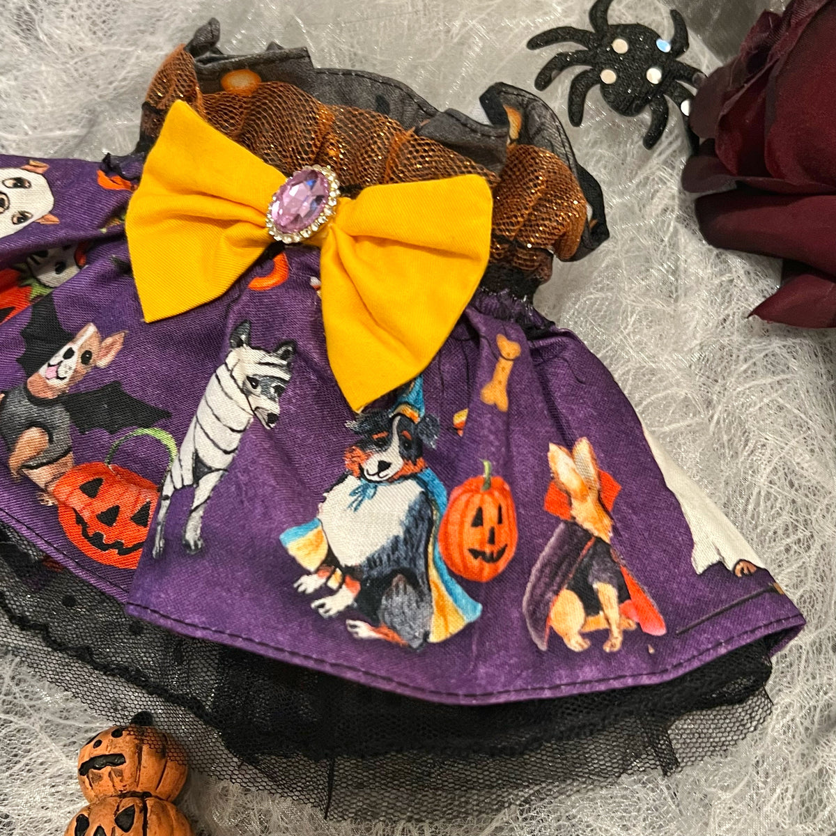 Halloween Party Lace Pet Scarf - Purple