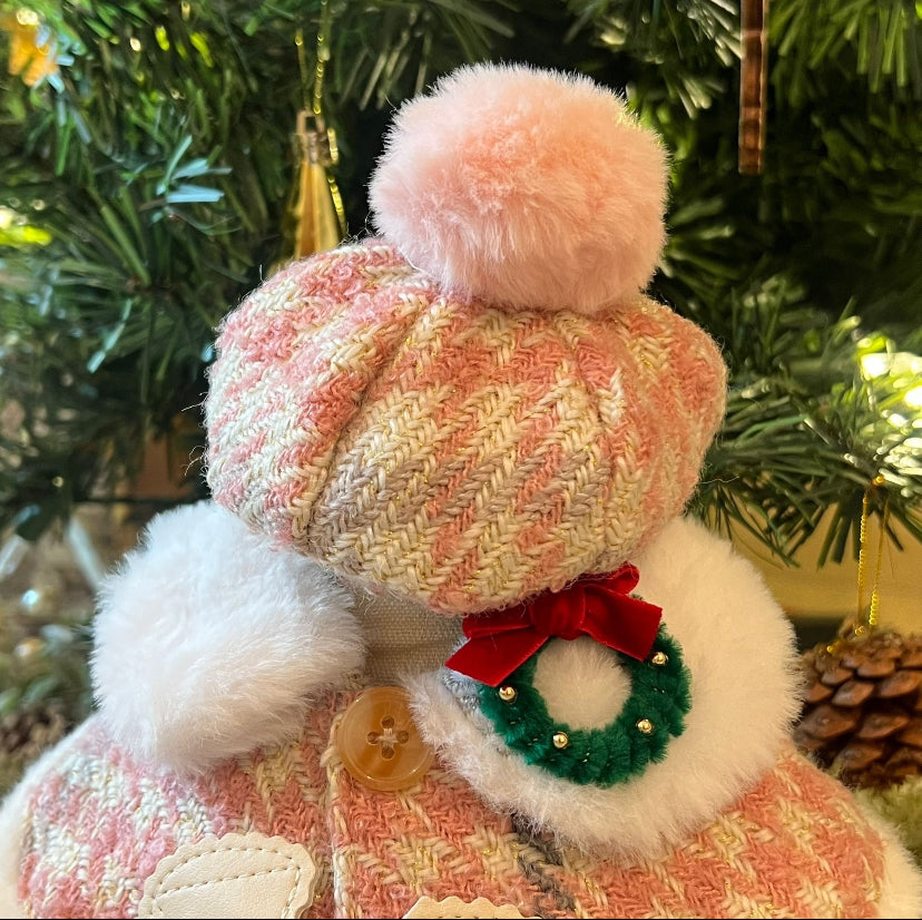 GDC0747 聖誕毛毛畫家帽（粉紅色）