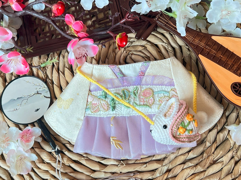 GDC0700 嫦娥奔月漢服圍巾（杏白配淺紫色）