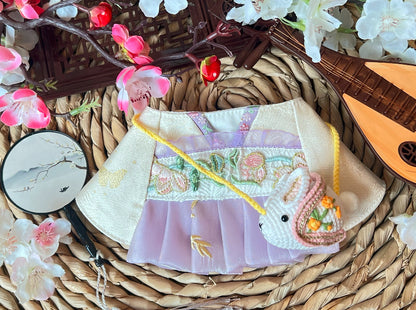 GDC0700 嫦娥奔月漢服圍巾（杏白配淺紫色）