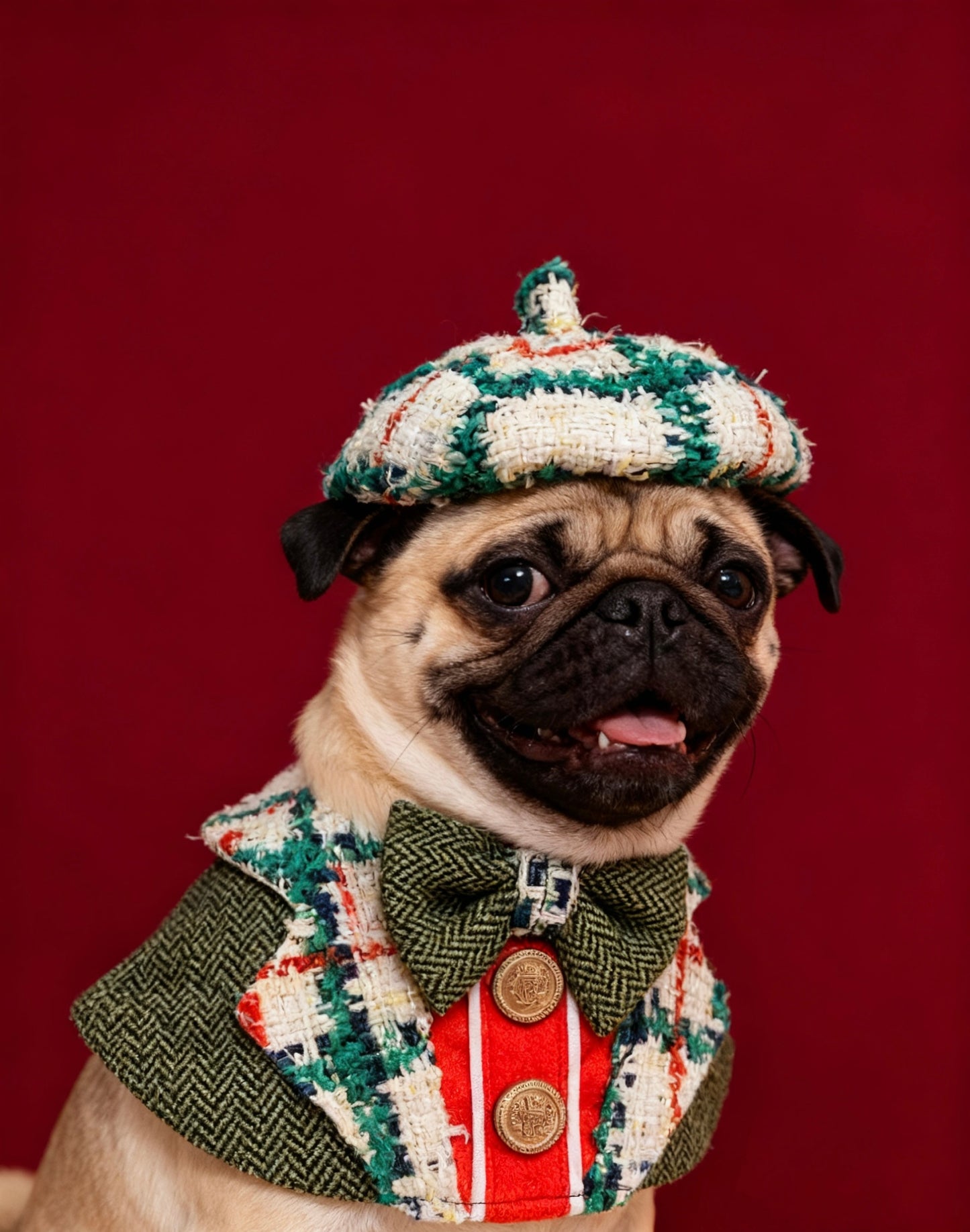 Tweed Green Wilderness Christmas Suit Scarf 粗毛綠野聖誕西裝