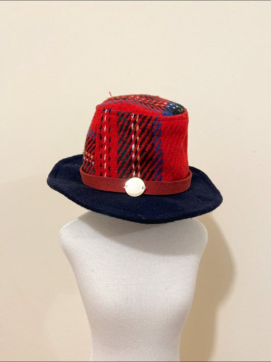 GDC0405 粗布紅格紳士帽