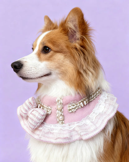 Cutie Pink Tweed Cape 可愛小香風圍巾（粉紅色）