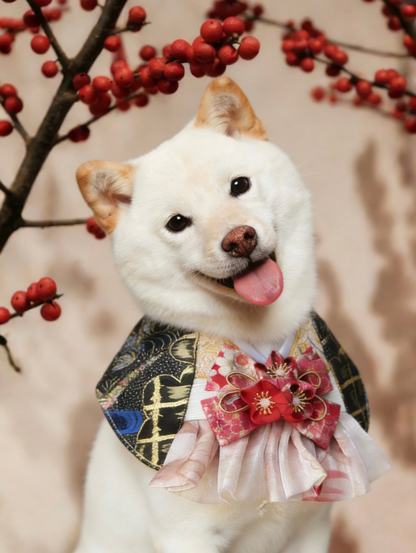 櫻吹雪姬和服圍巾