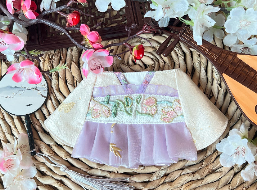 GDC0700 嫦娥奔月漢服圍巾（杏白配淺紫色）