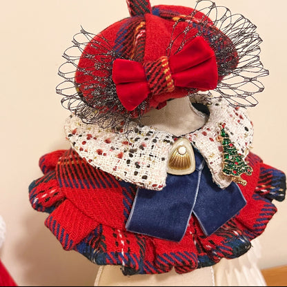 Classic Red Checkered Pleated Skirt Scarf 經典紅格百摺圍巾（女裝）