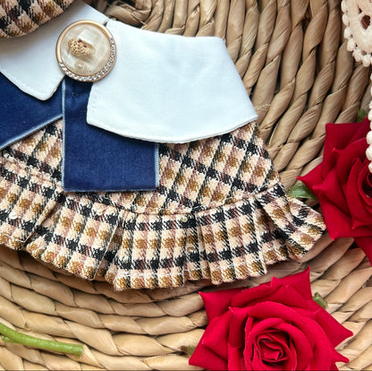 Women Vintage British Scarf (Blue) 復古英倫女裝圍巾（藍色）