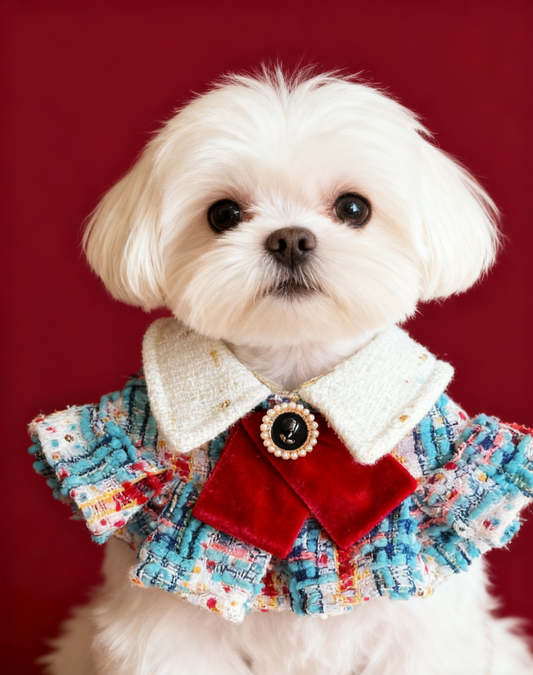 GDC0499 藍紅粗毛編織女裝圍巾