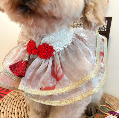 GDC0756 游游金魚中式披紗（香檳配淺金邊）