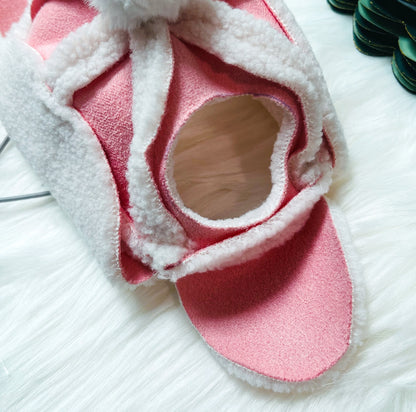 Korean Style Pink Fleece Cap 韓風粉紅毛絨帽