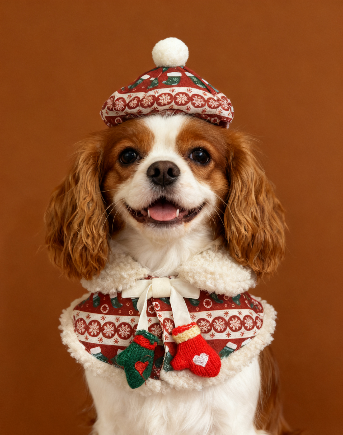 Christmas Cape with Gloves 聖誕掛頸手套毛毛圍巾