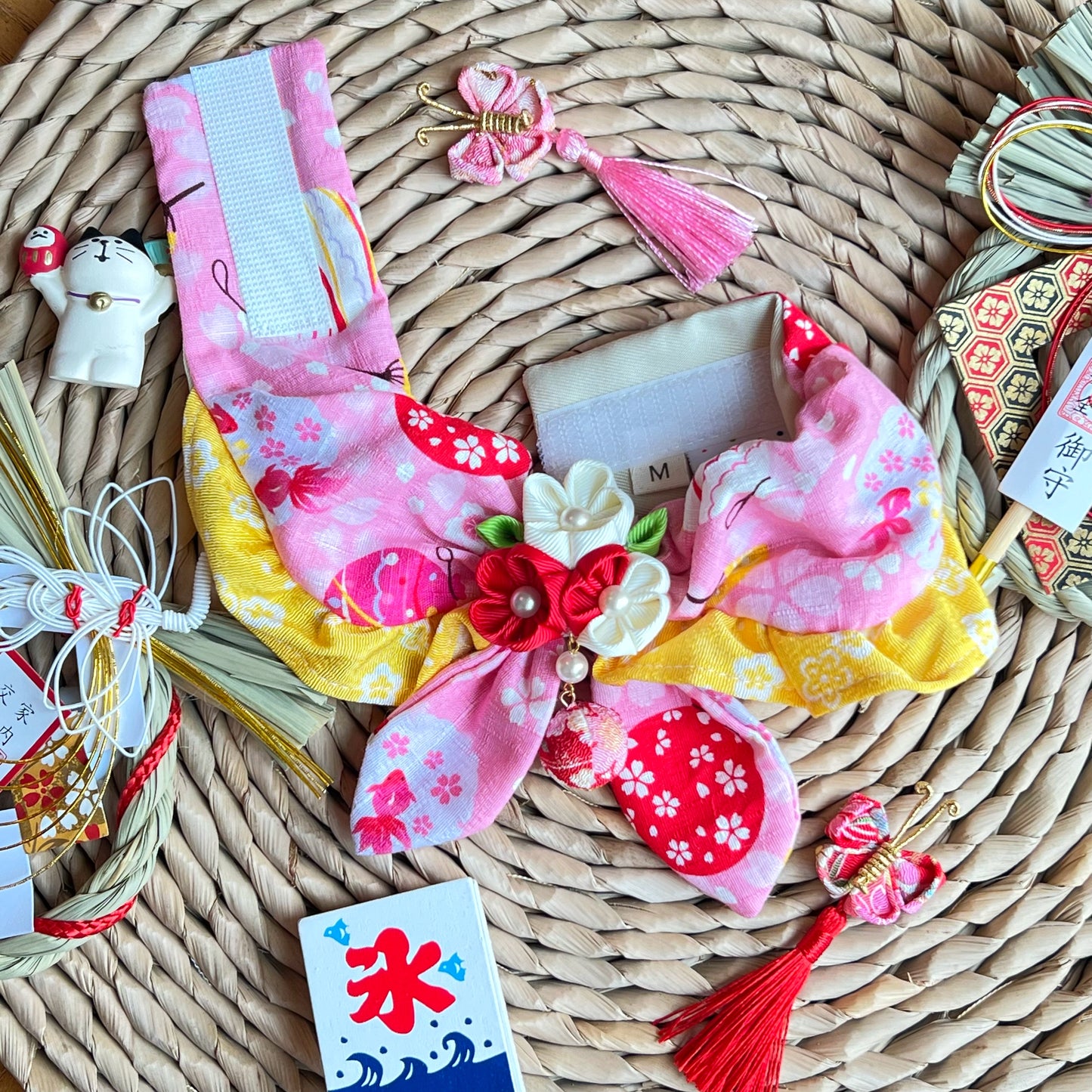 Kyoto Washi Flower Ball Yukata Towel (Bamboo Cloth) 京都和風花球浴衣巾（日本竹節布）