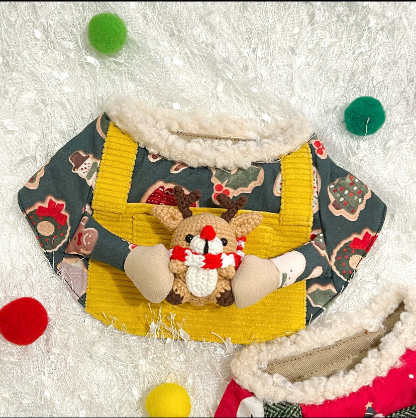 Oh!Hug the Reindeer Scarf Oh!托住聖誕鹿圍巾（軍綠/薑黃色）