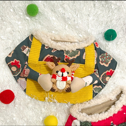 Oh!Hug the Reindeer Scarf Oh!托住聖誕鹿圍巾（軍綠/薑黃色）