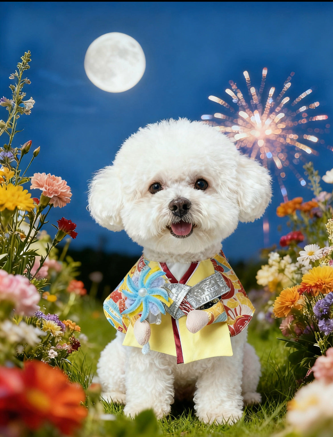 GDC1011 煙火祭典櫻舞和服圍巾（男款）