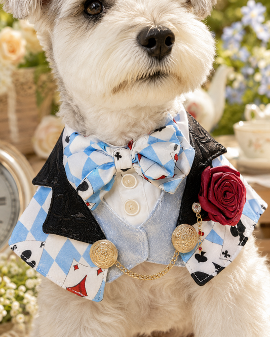 White Rabbit gingham collar pet scarf for cats and dogs | GutsDogCom