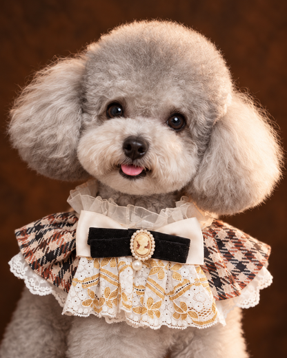 Royal Vintage Brown Plaid Pet Scarf - Girl