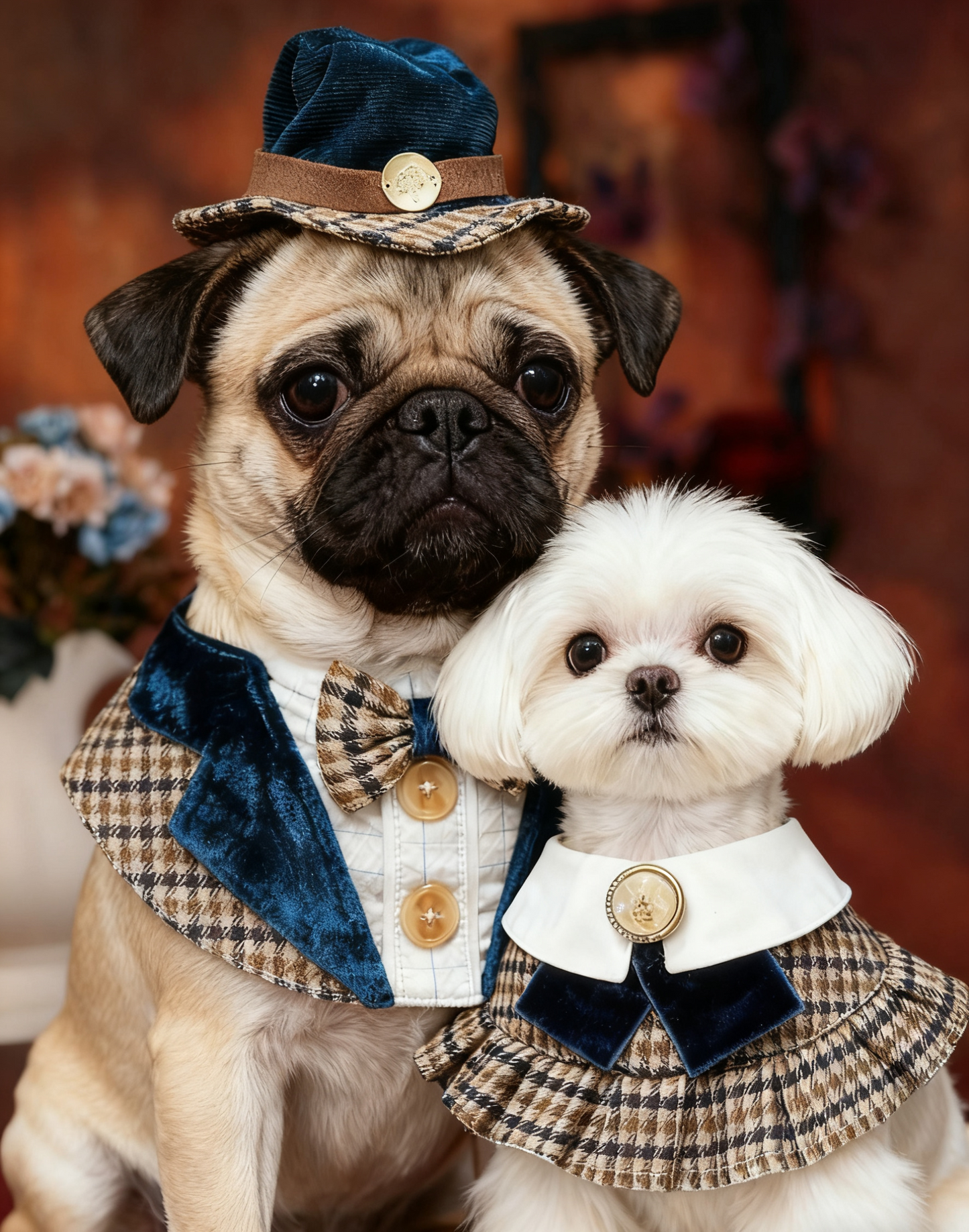 Women Vintage British Scarf (Blue) 復古英倫女裝圍巾（藍色）