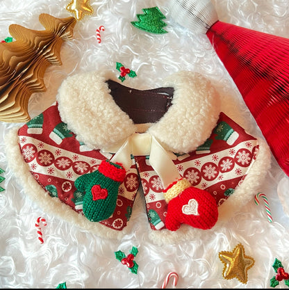 Christmas Cape with Gloves 聖誕掛頸手套毛毛圍巾