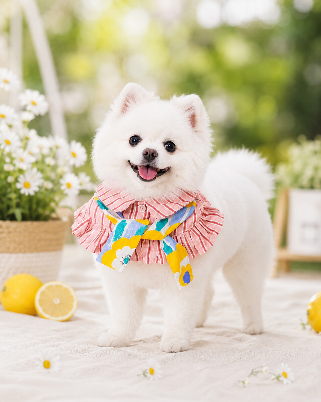 盛夏間條恤衫-女款 Sunny Stripe Shirt Collar Scarf – Girl