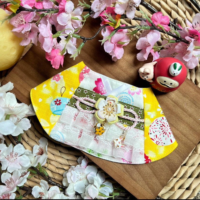 Gion Matsuri Inari Yukata Scarf with Shinto fox 夏日祭之稻荷浴衣圍巾配日本白狐