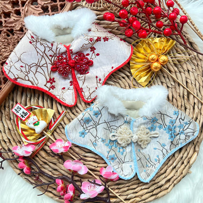 Sky Blue Plum Blossom Qipao 中式天藍色梅花披肩