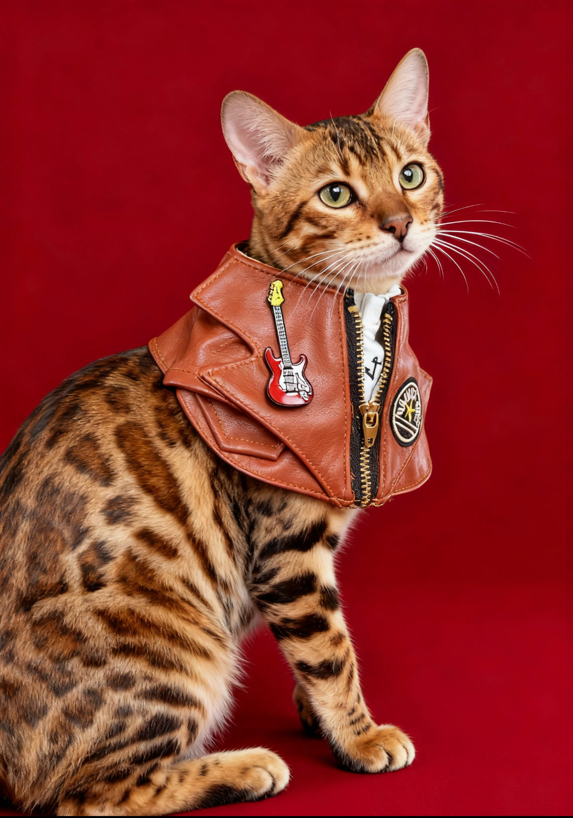 GDC0677 	Rock友皮褸圍巾（棕色）