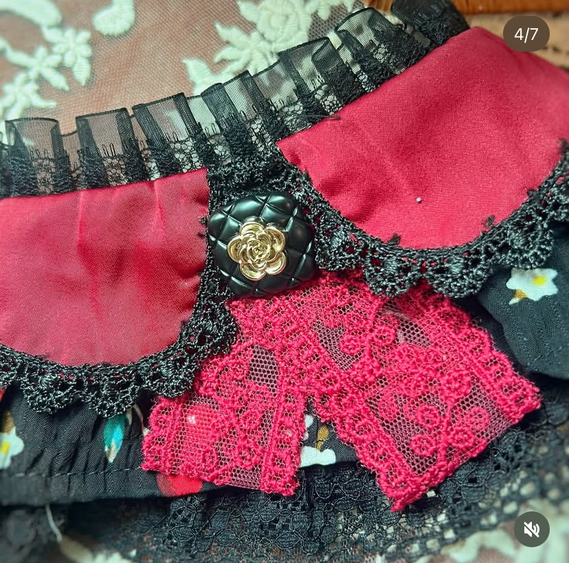 Vintage French Cherry Scarf(Black) 復古法式車厘子圍巾(黑色)