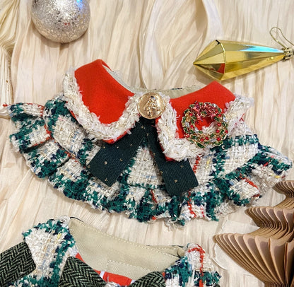 Tweed Green Wilderness Christmas Lady Scarf 粗毛綠野聖誕女裝